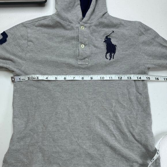 Polo Ralph Lauren Big Pony Hoodie Shirt Boys Small Classic Preppy Casual Neutral - Picture 6 of 9